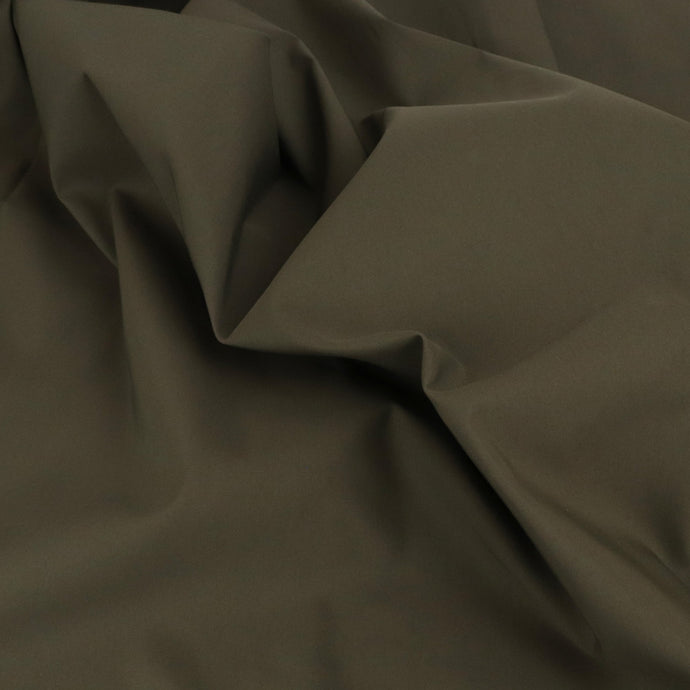 Water Repellant Cotton Blend Coating - Khaki Green - END OF BOLT 60cm