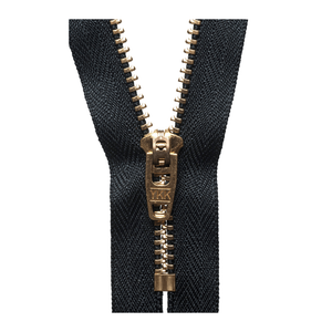 YKK Jeans Zip - 8" / 20cm - Black Brass