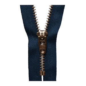 YKK Jeans Zip - 8" / 20cm - Navy Brass