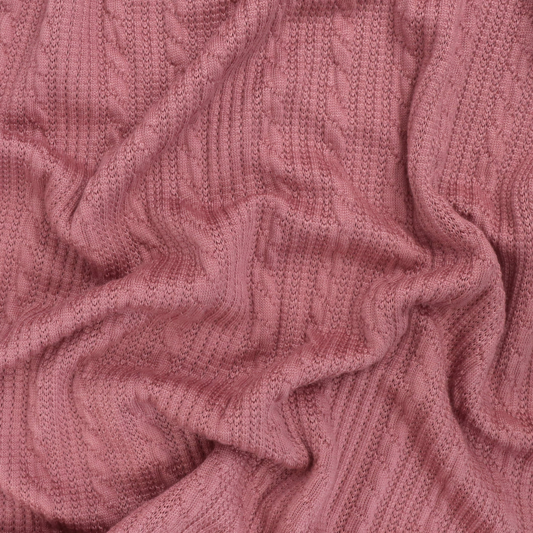 Yarn Dyed Cable Knit - Rose Pink