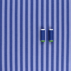Yarn Dyed Washed Cotton - Stripe - Blueberry Blue