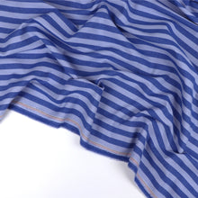 Yarn Dyed Washed Cotton - Stripe - Blueberry Blue