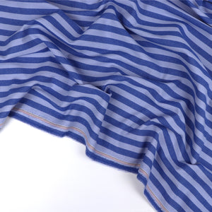 Yarn Dyed Washed Cotton - Stripe - Blueberry Blue