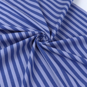 Yarn Dyed Washed Cotton - Stripe - Blueberry Blue