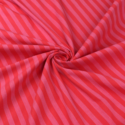Yarn Dyed Washed Cotton - Stripe - Raspberry Pink