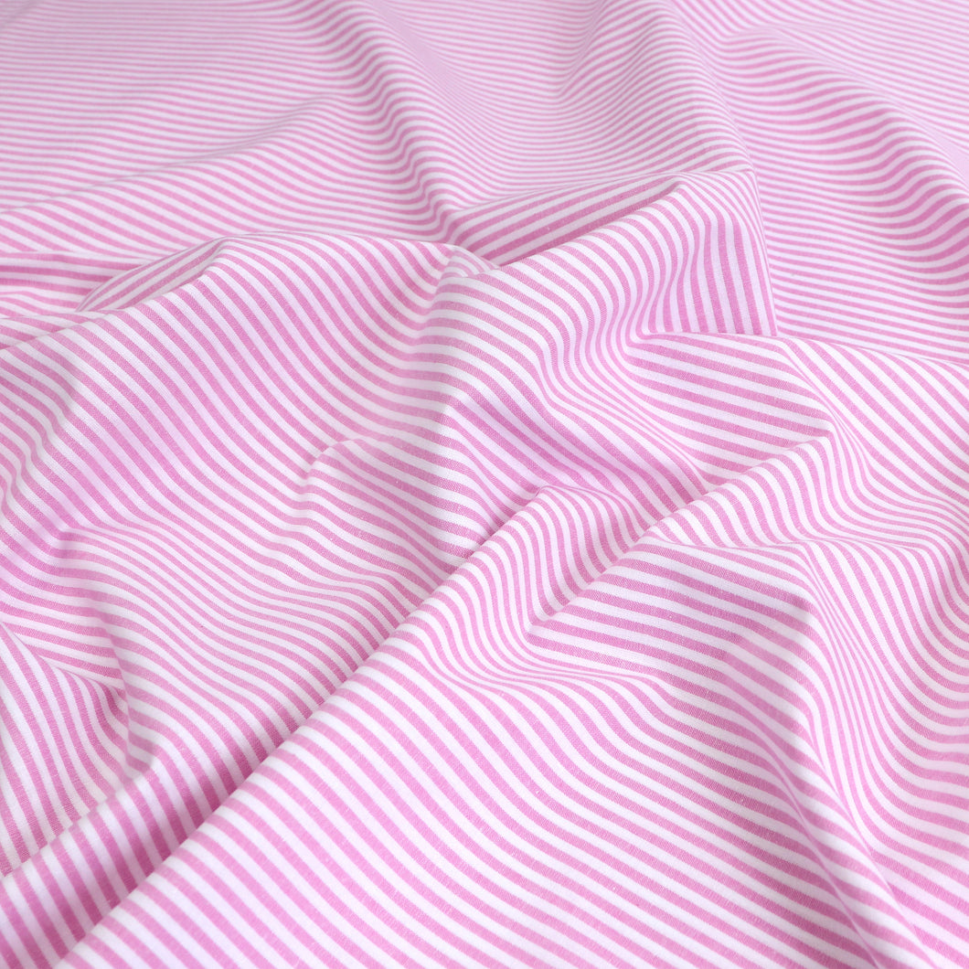 Yarn Dyed Cotton Stripe - Pink - END OF BOLT 61cm