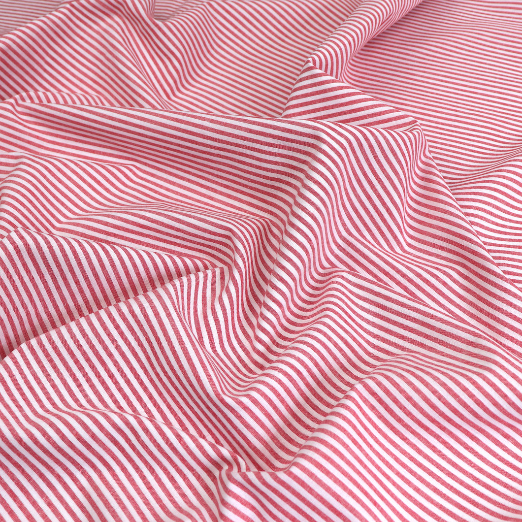 Yarn Dyed Cotton Stripe - Red