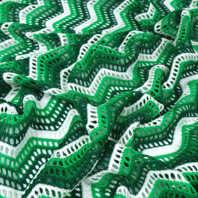Yarn Dyed Knit - Crochet Inspired Zigzag - Green