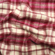 Yarn Dyed Wool Blend Coating - Pink + Cream Check