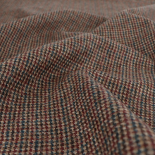 Deadstock Abraham Moon UK Wool - Walnut + Teal Check
