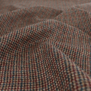 Deadstock Abraham Moon UK Wool - Walnut + Teal Check