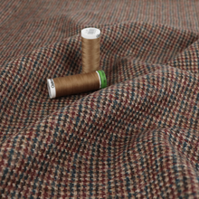 Deadstock Abraham Moon UK Wool - Walnut + Teal Check
