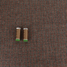 Deadstock Abraham Moon UK Wool - Walnut + Teal Check