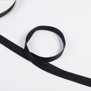 Elastic Bamboo Jersey Bias Binding 15mm - Black