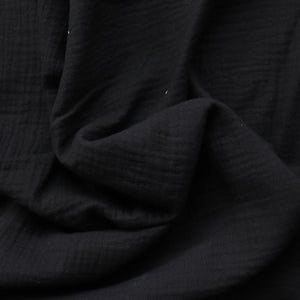 Cotton Double Gauze - Black - END OF BOLT 140cm