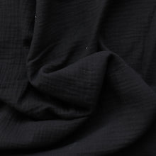 Cotton Double Gauze - Black - END OF BOLT 107cm