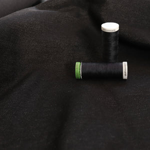 Recycled Cotton Denim 7.5oz Stretch - Black - END OF BOLT 109cm