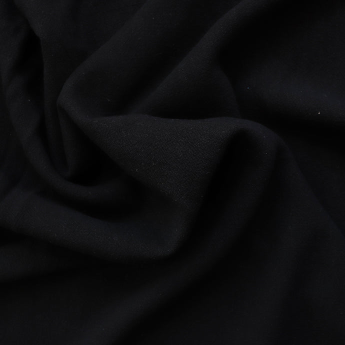 Viscose Linen Slub - Dark Charcoal Black - END OF BOLT 99cm