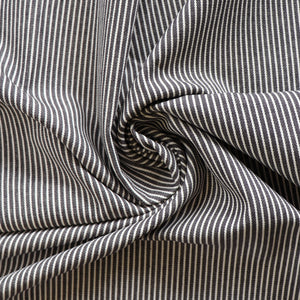Denim 7oz - Hickory Thin Stripe - Black - END OF BOLT 83cm