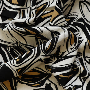 Viscose Linen - Abstract Foliage - END OF BOLT 34cm
