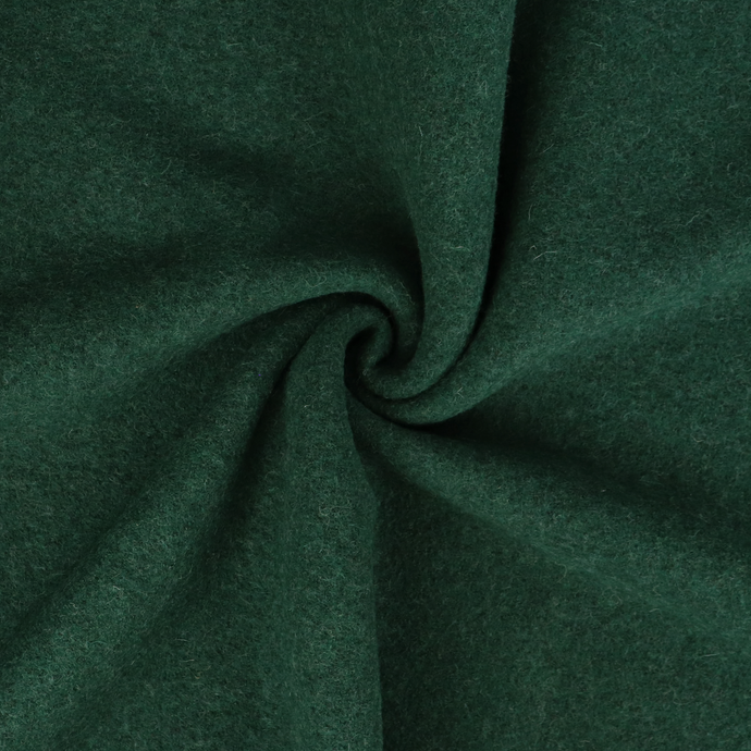 Boiled Wool Coating - Marled Forest Green
