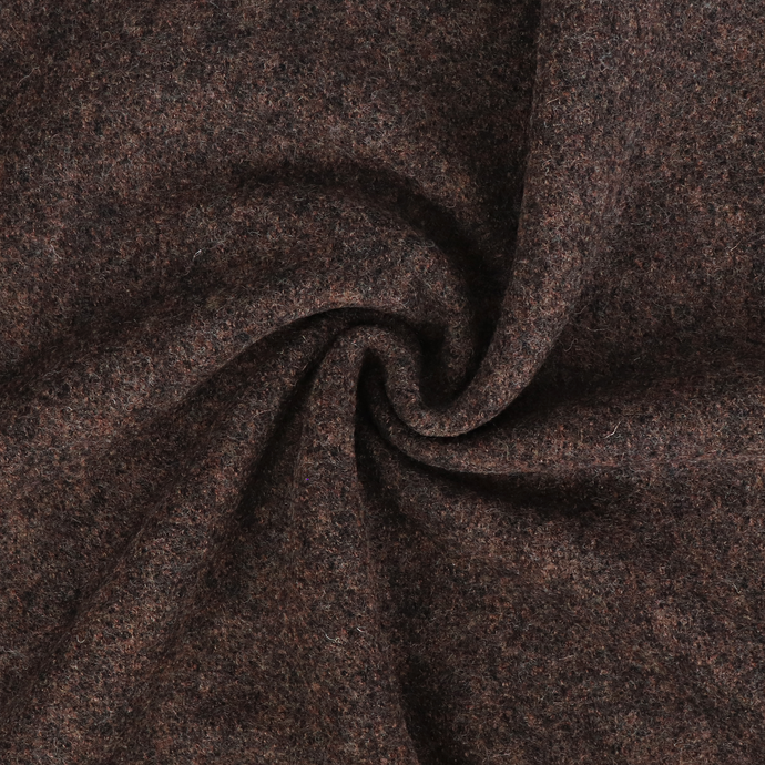 Boiled Wool Coating - Marled Chocolate Brown