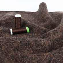Boiled Wool Coating - Marled Chocolate Brown