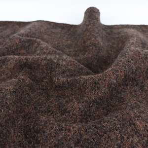 Boiled Wool Coating - Marled Chocolate Brown