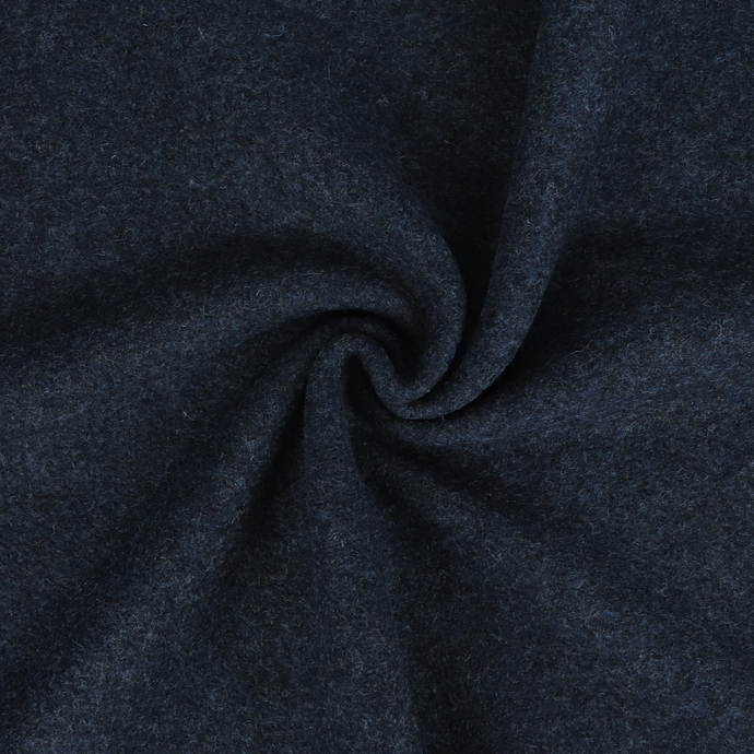 Boiled Wool Coating - Marled Navy Blue
