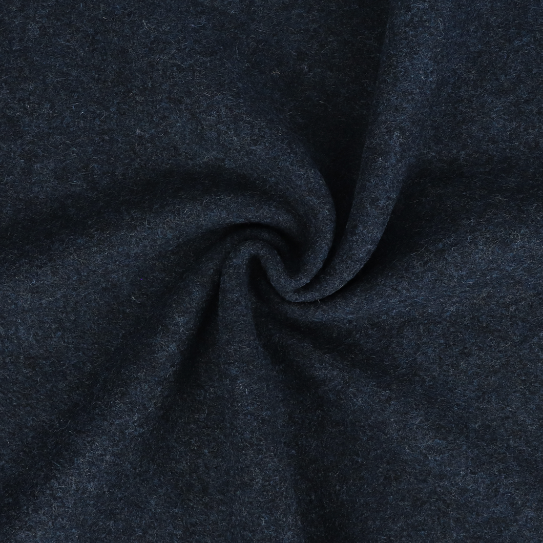 Boiled Wool Coating - Marled Navy Blue