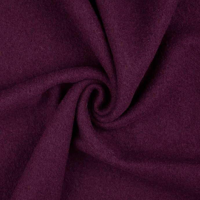 Boiled Wool Coating - Plum