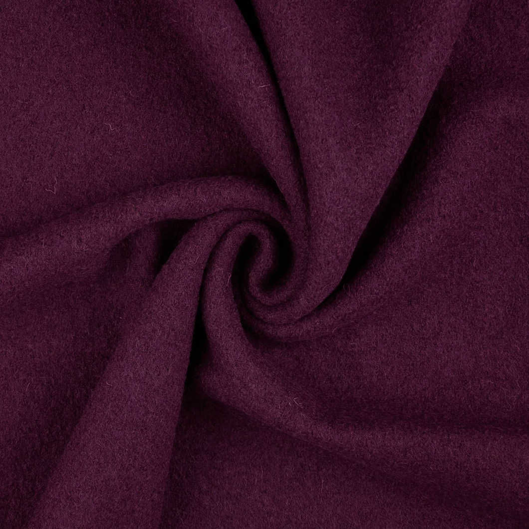 Boiled Wool Coating - Plum