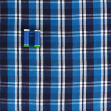 Yarn Dyed Brushed Cotton - Blue Check