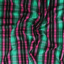 Yarn Dyed Brushed Cotton - Green + Pink Check