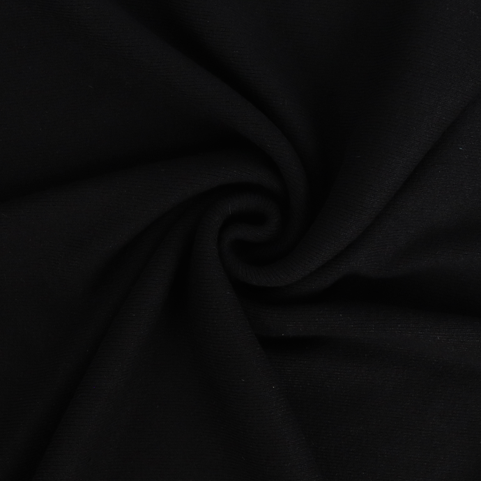 Brushed Ribbed Jersey Knit - Black