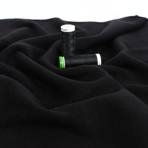 Brushed Ribbed Jersey Knit - Black