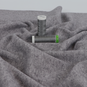 Brushed Ribbed Jersey Knit - Marled Grey