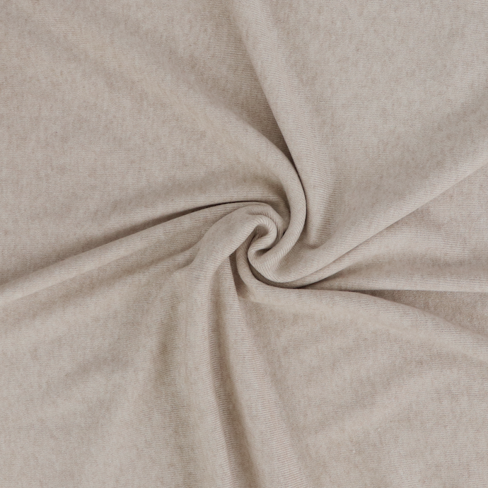 Brushed Ribbed Jersey Knit - Oatmeal