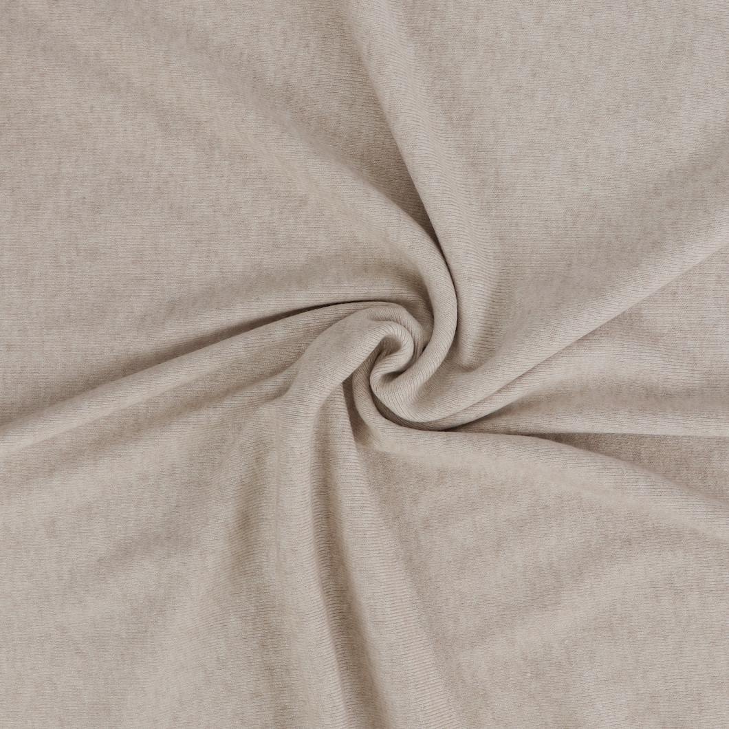 Brushed Ribbed Jersey Knit - Oatmeal