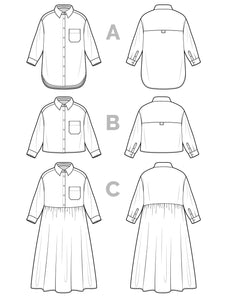 Closet Core Patterns - Jenna Button Up Shirt + Dress
