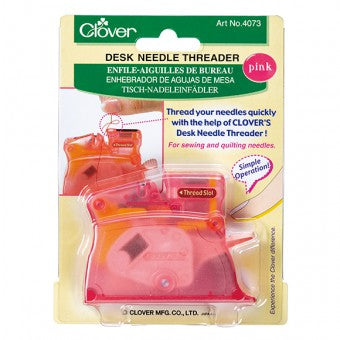 Desk Needle Threader - Clover - Pink & Green