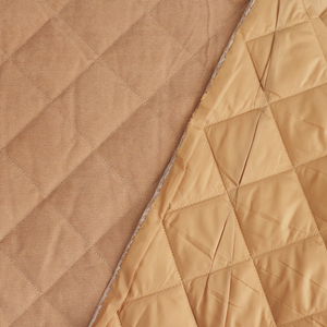 Quilted Corduroy Coating - Beige