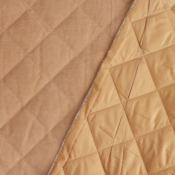 Quilted Corduroy Coating - Beige