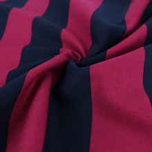 Cotton Canvas - Raspberry Pink + Navy Blue Stripe