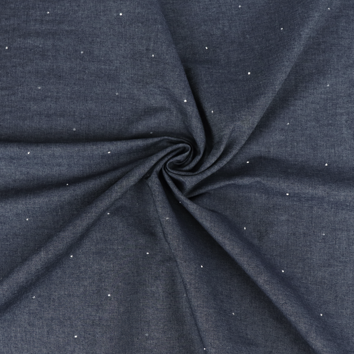 Cotton Chambray - Diamante Crystals