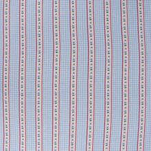 Cotton Double Gauze - Floral Gingham - Blue - END OF BOLT 45cm