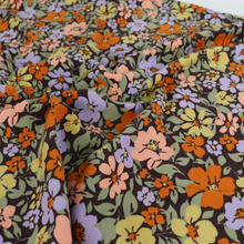 Cotton French Terry - Fall Flowers - Brown