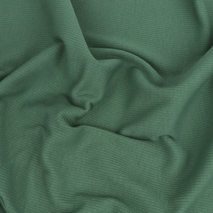 Cotton Narrow Ribbed Jersey - Cedar Green