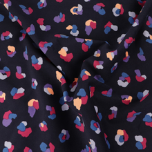 Cotton Needlecord - Animal Print - Navy