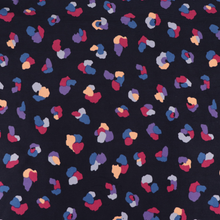 Cotton Needlecord - Animal Print - Navy